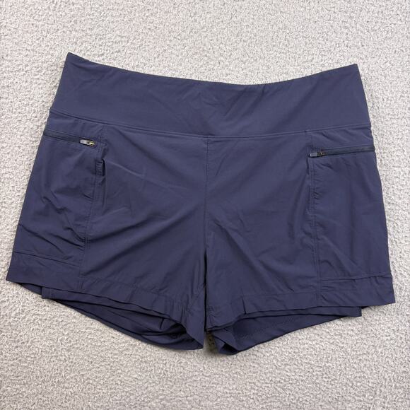 Mountain Hardwear Shorts Womens Large Blue Lined Freefall RipStop Outdoor Hiking - Picture 1 of 12